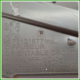 Bocchetta Climatizzazione Anteriore Sinistro SX PEUGEOT 208 5 Porte 96731317XU 2012 2015 FAURECIA 1089170X