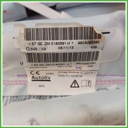 Airbag Laterale Sinistro SX PEUGEOT 208 1.2 12V 9804092380 2012 2015 AUTOLIV