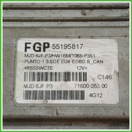 Centralina Motore Iniezione ECU MAGNETI MARELLI MJD6JF.P3 FIAT PUNTO 2U 1.3 16V MJT 51kw 55195817 2003 2007