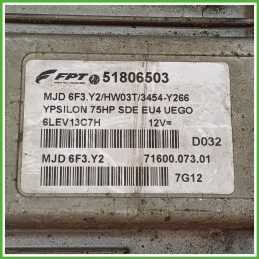 Centralina Motore Iniezione ECU MAGNETI MARELLI MJD6F3.Y2 LANCIA YPSILON TE 1.3 MJT 55kw 51806503 2006 2008