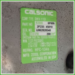 Compressore Clima AC Aria Condizionata CALSONIC DKV-11D NISSAN MICRA K11E 926006F605