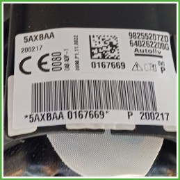 Airbag Guidatore Sinistro SX PEUGEOT 2008 98255207ZD 2019 AUTOLIV 640262200G