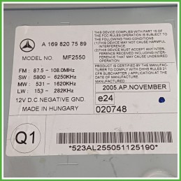 Autoradio MERCEDES-BENZ Classe B T245 CDI A1698207589 2005 2013 MERCEDES-BENZ MF2550