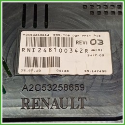 Quadro strumenti contachilometri tachimetro SIEMENS A2C53363614 RENAULT MEGANE 3a Serie 1.5 dCi 248100342R