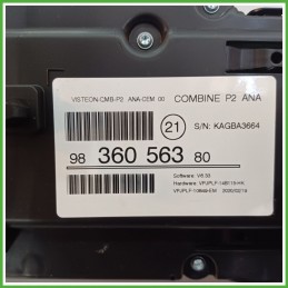 Quadro strumenti contachilometri tachimetro VISTEON VPJPLF-10849-EM PEUGEOT 2008 9836056380