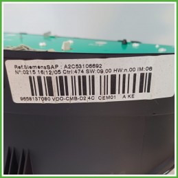 Quadro strumenti contachilometri tachimetro VDO A2.C53.106/692 PEUGEOT 407 1.8 16V 6106S9