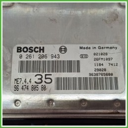 Centralina Motore Iniezione ECU BOSCH 0261206943 PEUGEOT 307 1.6 16V 80kw 9647480580 2001 2006