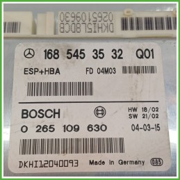 Centralina Controllo Elettronico Stabilita ESP+HBA BOSCH 0265109630 MERCEDES-BENZ Classe A W168 1685453532 2001 2004