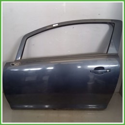 Porta Portiera Sportello Anteriore Sinistra SX GRIGIO SCURO OPEL CORSA S07 Berlina 2006 2011 Originale Usato