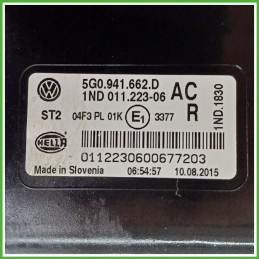 Faro Fanale Fendinebbia Anteriore Destro DX HELLA 1ND011.223-06 VOLKSWAGEN GOLF 5K/AJ 5G0941662D Usato