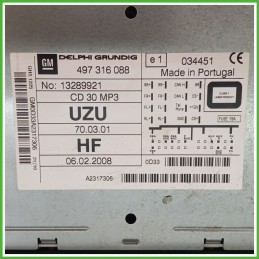 Autoradio OPEL CORSA S07 1.2 16V 13257032 2006 2011 DELPHI 497316088