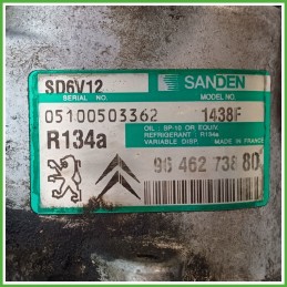 Compressore Clima AC Aria Condizionata SANDEN SD6V12 PEUGEOT 206 6453CN