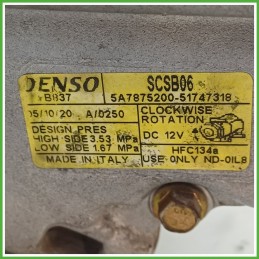 Compressore Clima AC Aria Condizionata DENSO SCSB06 FIAT IDEA 4D/2S 51747318