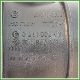 Debimetro Misuratore Massa Aria BOSCH 0281002531 VOLKSWAGEN POLO 9N 1.4 TDI 038906461B 2001 2005