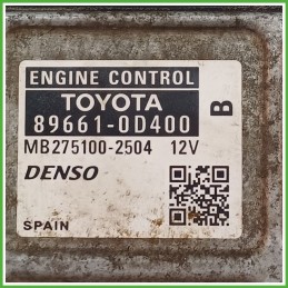 Centralina Motore Iniezione ECU DENSO MB275100-2504 TOYOTA YARIS 1.3 16V 64kw 896610D400 2005 2012