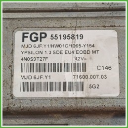 Centralina Motore Iniezione ECU MAGNETI MARELLI MJD6JF.Y1 LANCIA YPSILON TE 1.3 16V 51kw 55195819 2003 2006