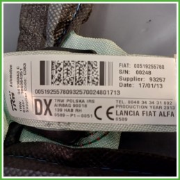 Airbag Laterale Destro DX FIAT PANDA 33 0.9 Turbo 519255780 2011 2017 TRW 34106043C