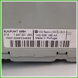 Autoradio VOLKSWAGEN TOURAN 1T 1.6 TDI 1K0057186AA 2010 2012 BLAUPUNKT 7647201360