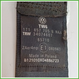 Cintura di Sicurezza Anteriore Destro DX (Lato Passeggero) VOLKSWAGEN TOURAN 1T 1.6 TDI 1T1857706CRAA 2010 2012 TRW 3301-4052