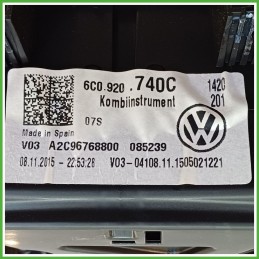 Quadro strumenti contachilometri tachimetro VDO A2C96768800 VOLKSWAGEN POLO 6C 6C0920740C
