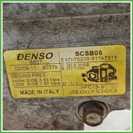 Compressore Clima AC Aria Condizionata DENSO SCSB06 FIAT 500 3P 51747318