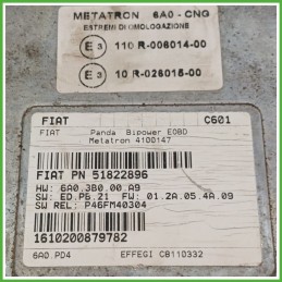 Centralina Motore Iniezione GAS METATRON 4100147 FIAT PANDA 2Q 1.2 44kw 51822896 2003 2010