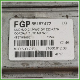 Centralina Motore Iniezione ECU MAGNETI MARELLI MJD6JO.C1 OPEL CORSA X01 1.3 16V 51kw 55187472 2000 2006