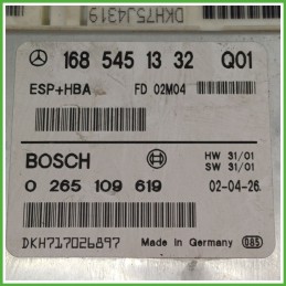 Centralina Controllo Elettronico Stabilita ESP+HBA BOSCH 0265109619 MERCEDES-BENZ Classe A W168 A1685451332 2001 2004