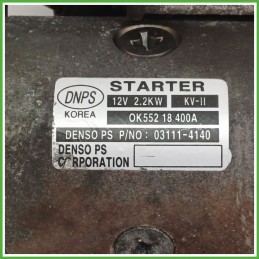 Motorino Avviamento DENSO 03111-4140 KIA CARNIVAL 1a Serie 0K55218400A