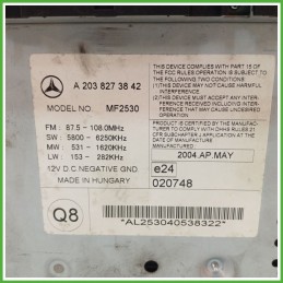 Autoradio MERCEDES-BENZ Classe C W/S203 CDI A2038273842 2000 2007 MERCEDES-BENZ MF2530