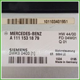 Centralina Motore Iniezione ECU SIEMENS 5WK90401 MERCEDES-BENZ Classe C Sportcoupé C203 120kw A1111531879 2001 2008