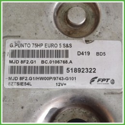Centralina Motore Iniezione ECU MAGNETI MARELLI MJD8F2.G1 FIAT PUNTO EVO 3J 1.3 55kw 51892322 2009 2013