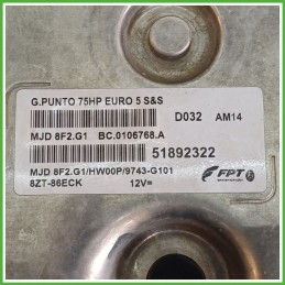 Centralina Motore Iniezione ECU MAGNETI MARELLI MJD8F2.G1 FIAT PUNTO EVO 3J 1.3 55kw 51892322 2009 2013