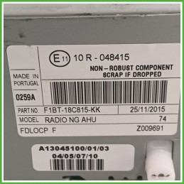 Autoradio FORD FOCUS CEW 1.0 F1BT-18C815-KK 2014 2015 FOMOCO FLDOCP-F