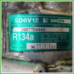 Compressore Clima AC Aria Condizionata SANDEN SD6V12 CITROEN C3 1a Serie 9800821980
