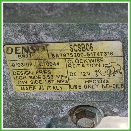 Compressore Clima AC Aria Condizionata DENSO SCSB06 FIAT 500 3P 51747318