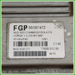 Centralina Motore Iniezione ECU MAGNETI MARELLI MJD6J0.C1 OPEL CORSA X01 1.3 16V 51kw 51874724 2000 2006
