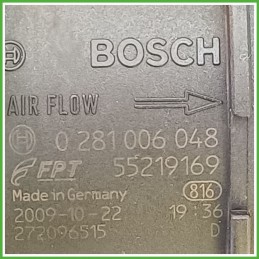 Debimetro Misuratore Massa Aria BOSCH 0281006048 FIAT DUCATO 2J 2.3 MJT 55219169 2006 2012