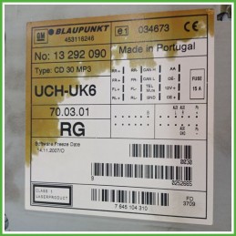 Autoradio OPEL MERIVA X03 93171990 2003 2010 BLAUPUNKT 463116246