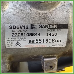 Compressore Clima AC Aria Condizionata SANDEN SD6V12 CITROEN C3 2a Serie 9800821980