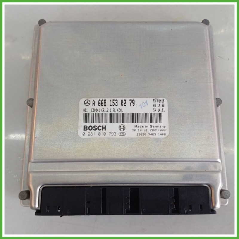 Centralina Motore Iniezione ECU BOSCH 0281010793 MERCEDES-BENZ Classe A W168 CDI 70kw A6681530279 2001 2004