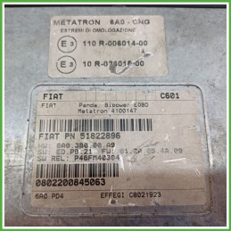 Centralina Motore Iniezione GAS METATRON 6A0-CNG FIAT PANDA 2Q 1.2 44kw 51822896 2003 2010
