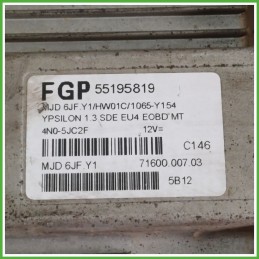 Centralina Motore Iniezione ECU MAGNETI MARELLI MJD6JF.Y1 LANCIA YPSILON TE 1.3 16V 51kw 55202548 2003 2006
