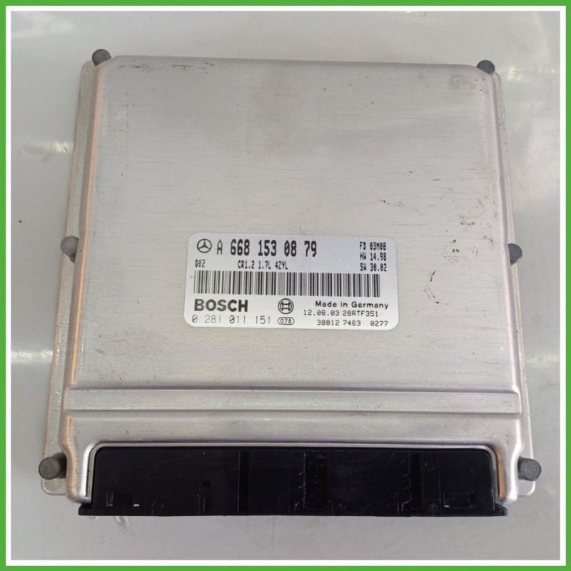 Centralina Motore Iniezione ECU BOSCH 0281011151 MERCEDES-BENZ Classe A Lunga V168 CDI 70kw A6681530879 2001 2004