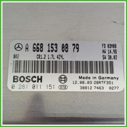 Centralina Motore Iniezione ECU BOSCH 0281011151 MERCEDES-BENZ Classe A Lunga V168 CDI 70kw A6681530879 2001 2004
