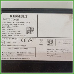 Centralina Telematic Control Module RENAULT 28275-7006R RENAULT MEGANE 4a Serie 1.5 8V dCi 2591A2323R 2016 2021