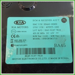 Centralina BCM Control Module KIA 954A0-H8450 KIA STONIC 1.4 40Y8T51000 2017 2020
