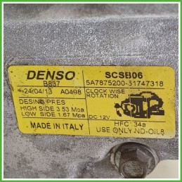 Compressore Clima AC Aria Condizionata DENSO SCSB06 LANCIA YPSILON TK 71797201
