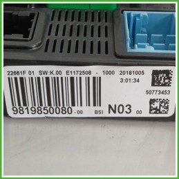 Body Computer Centralina Modulo BCM BSI VALEO BSI-N03-00 PEUGEOT 2008 9819850080 2016 2017