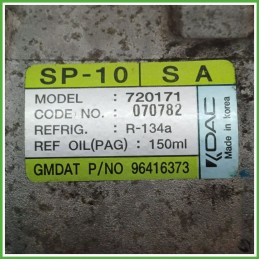 Compressore Clima AC Aria Condizionata KDAC SP-10 CHEVROLET (DAEWOO) AVEO T250 96416373